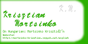 krisztian mortsinko business card